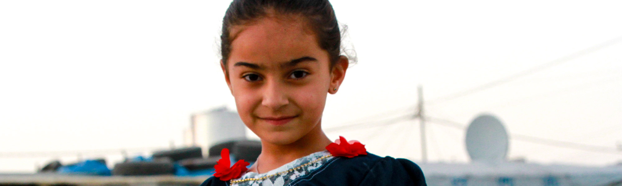 A young girl inside one of the Christian refugee camps in Erbil, Iraq